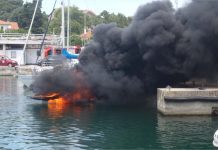 Izgorjela jahta u zadarskoj marini