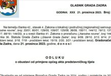Dukić donio odluku o obustavi nezakonitog proračuna Grada Zadra