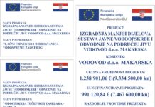 Vodovod d.o.o. Makarska, Hrvatske vode i EU ulažu 1,23 milijuna eura u Zaostrogu i Tučepima