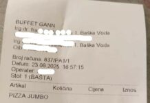 Turisti u šoku – jumbo pizzu u Baškoj Vodi platili 40 eura!