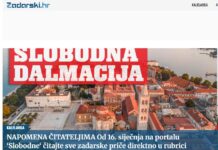 Slobodna Dalmacija gasi portal zadarski.hr