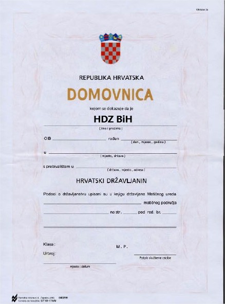 domovnica naslovna